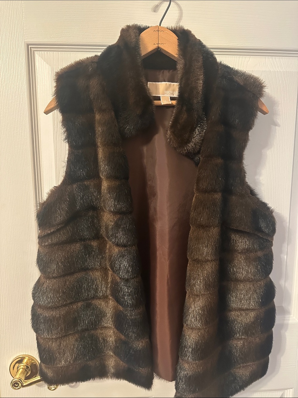 MICHAEL Michael Kors Dark Brown Faux Fur Vest
